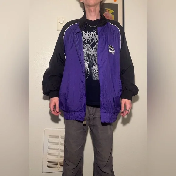 Vintage Colorado Rockies Purple and Black Lightweight Windbreaker Jacket - Picture 2 of 3